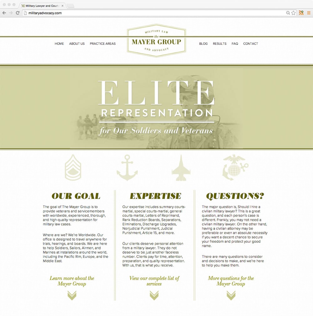 Military law Firm website design