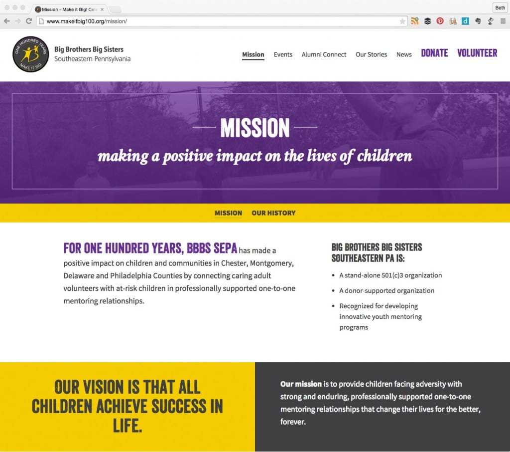 website mission page