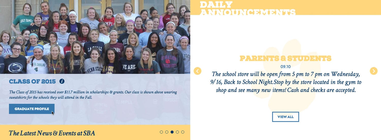 school news and events slider